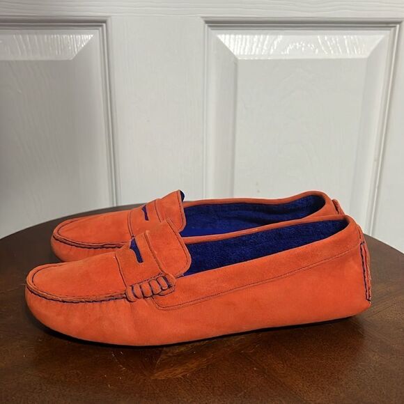 🔥 Johnston & Murphy Womens Orange Slip On Loafer Driving Shoes Sz 6.5 - PERFECT - Picture 2 of 11